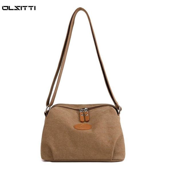 

evening bags ladies purses retro canvas shoulder for women 2021 large capacity women's messenger bag casual crossbody sac epaule