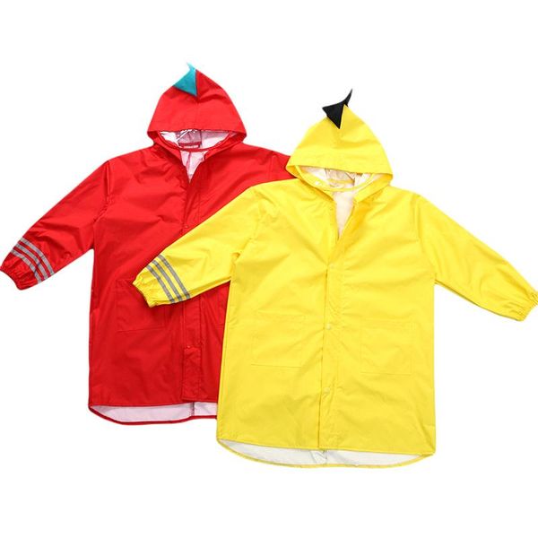 

raincoats kids raincoat pure color children rainwear girls boys student rain suit pu coating jacket with hat