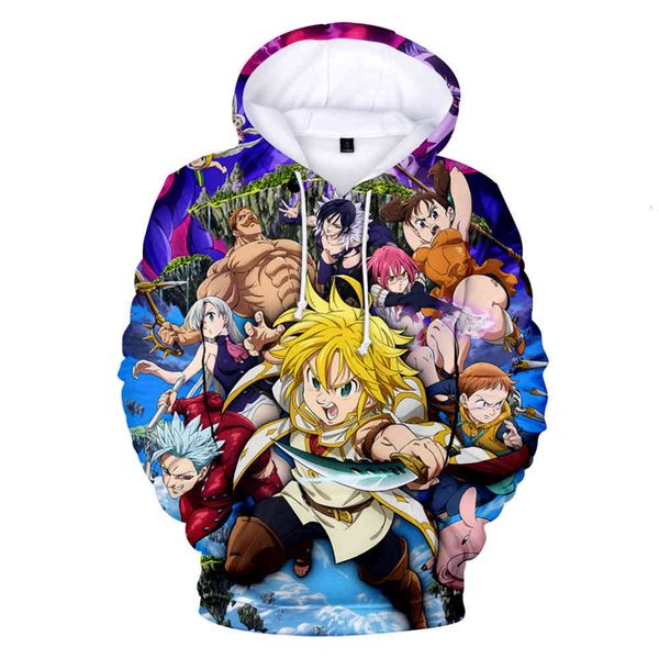 

mens designer t shirts harajuku meliodas 3d hoodies men/women/kids print nanatsu no taizai coolest the seven deadly sins hoody pullovers, Black