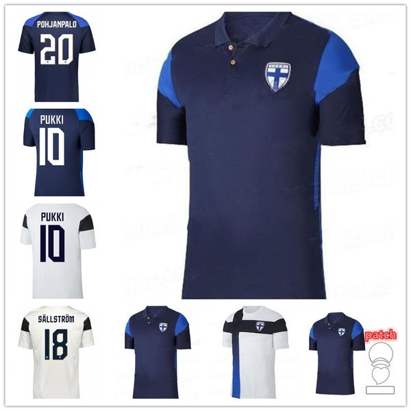 

2021 Finland Soccer Jerseys 21/22 Home away PUKKI SKRABB RAITALA POHJANPALO KAMARA SALLSTROM JENSEN LOD maillots national team Football Shirts Uniform thailand