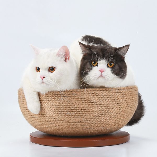 

pet bowl hemp rope mdf high density scratch board cat toy