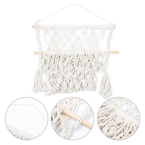 

tapestries woven magazine storage organizer bohemian style cotton hanging pocket