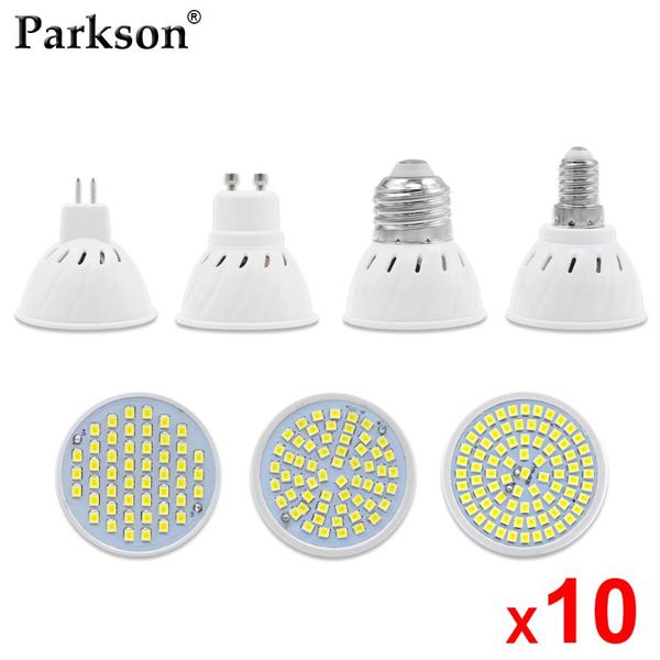 

10pcs/lot gu10 mr16 led bulb e27 e14 lamp ac 220v 240v 48 60 80 leds spotlight indoor bombillas lampada spot light bulbs