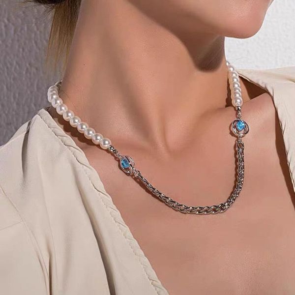 

chokers korean fashion minimalist pearl beads chains necklace for women girlfriend gift trendy neck chain jewelry exquisite cool, Golden;silver