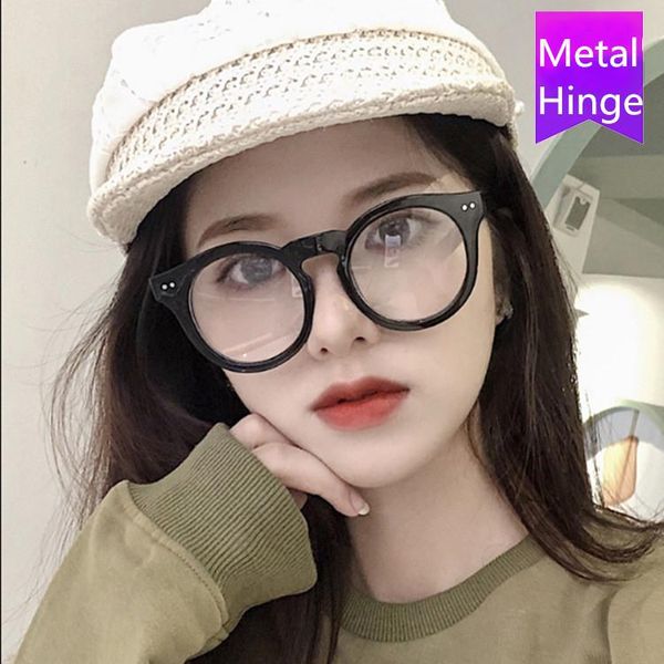 

fashion sunglasses frames 2021 vintage retro round eyeglasses frame women prescription glasses men optical eye eyewear, Black