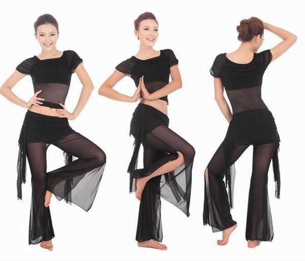 

selling belly dance mulk silk practice costume training set 11 colors stage wear, Black;red