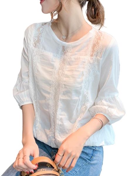 

women's blouses & shirts wholesale 2021 spring summer autumn fashion casual chiffon women shirt woman female ol long sleeve blouse vy13, White