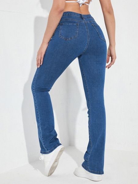 

dark wash bootcut jeans 16df#, Blue