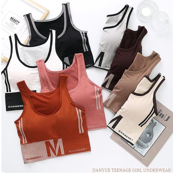 

quick dry running yoga gym crop women push up sport bra teenage girls cotton breathable elastic padded training underwear outfit