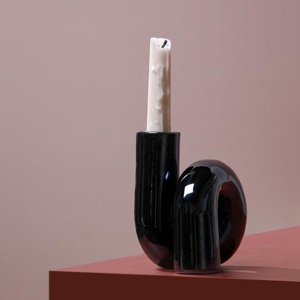 

vases glass candle holder for decorative candlestick modern stand holders decor dining room dry flower vase