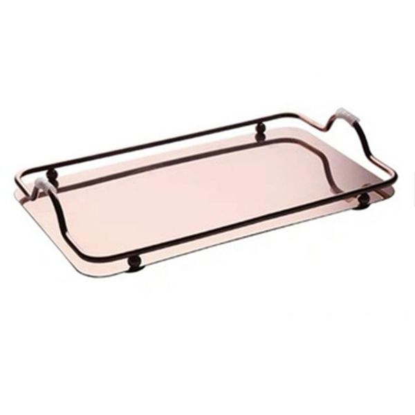 

jewelry pouches, bags large rectangle tray with handle, decorative luxury tea tray, coffee table decor,for household and cup storage, Pink;blue