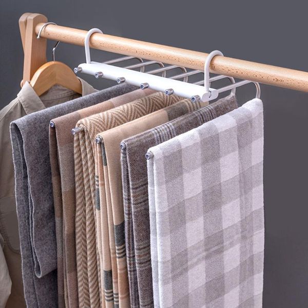 

hangers & racks trouser hanger stainless steel space saving 6 in 1 closet household storage multifunction durable towels extendable foldable