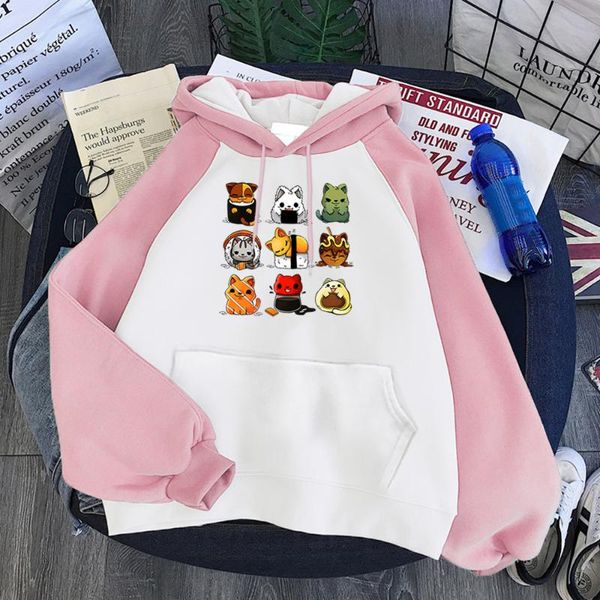 

hoodie diverse animal pattern cuisine hoodies for teen girls punk fashion women raglan sweatshirt korean loose womens clothing women's, Black