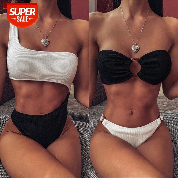 

bathing suits bikini swimsuit women's black and white split #ce04, White;black