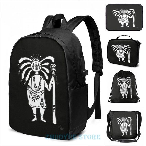 

backpack funny graphic print zuvuya shaman usb charge men school bags women bag travel laptop