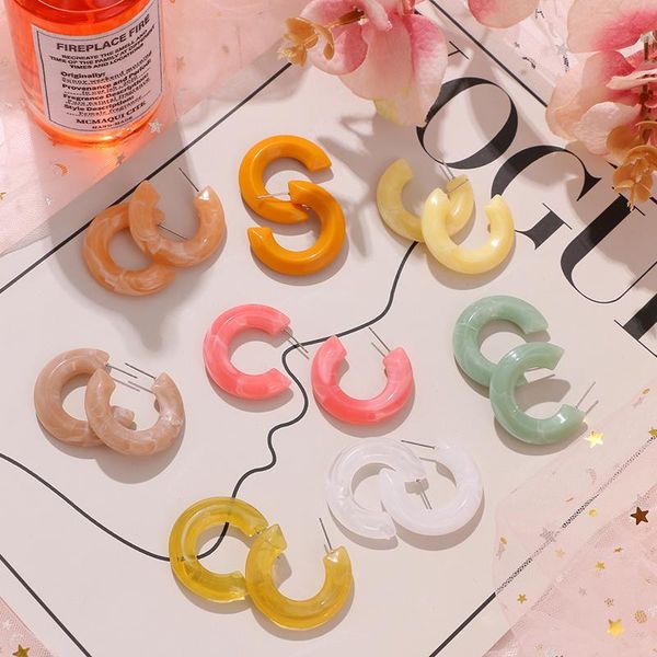 

hoop & huggie kinfolk fashion women's earrings 2021 acrylic/vintage woman resin jewerlry women accesories, Golden;silver