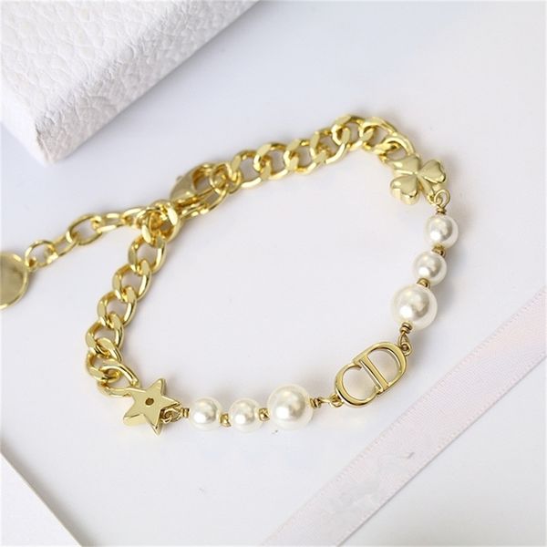 

86% off factory shopfamily new pearl five pointed star lucky bracelet female simple hand jewelry, Black