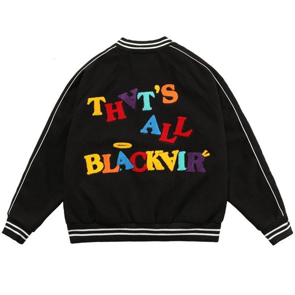 

men's jackets lacible men bomber jacket hip hop harajuku streetwear embroidery baseball coat 2021 autumn casual varsity outwear, Black;brown