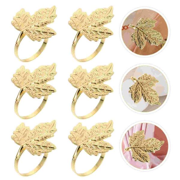 

napkin rings 6pcs home table leaf shape buckles for ornament