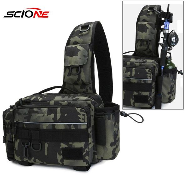 

fishing accessories tackle bag single shoulder crossbody bags waist pack fish lures gear utility storage box tactical xa232g