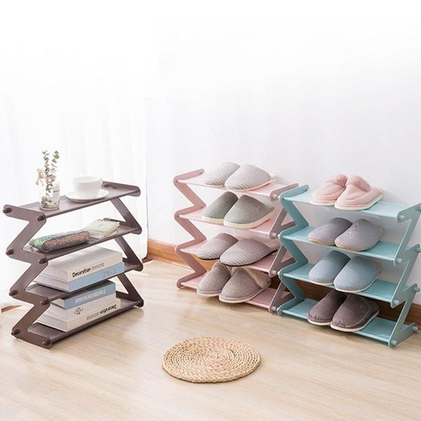 Roupas para armazenamento de guarda -roupa Sapato multifuncional 4 camadas de grande capacidade 3 cores para escolher Sons Shoes Livros Revistas de Gesto