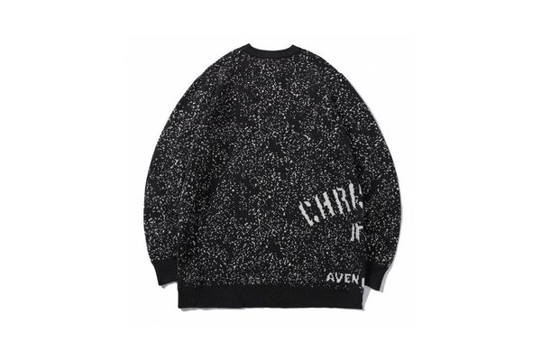 

men's jackets autumn winter tide brand letter full body mixed snow loose round neck knitted sweater and women's high craft shipmen, Black;brown