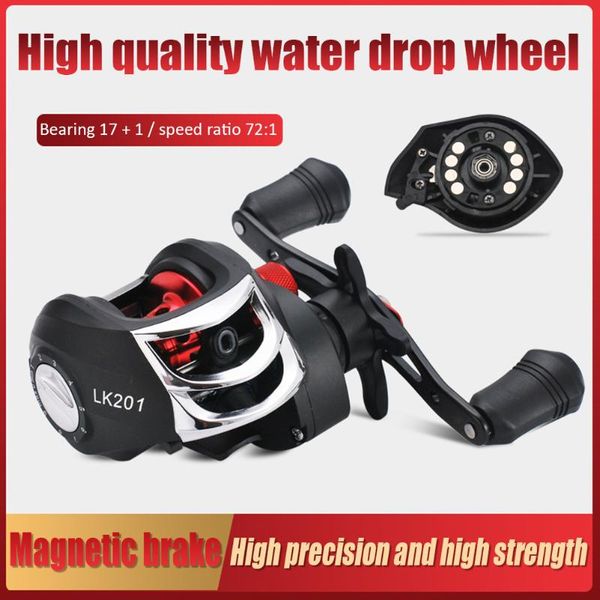 

baitcasting reels fishing reel low profile 8kg drag strong brake metal saltwater spool spinning tackel
