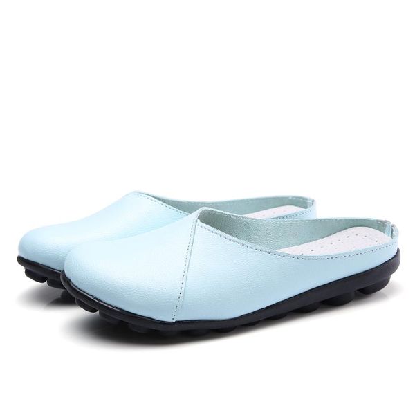 

women slippers genuine leather slides flat shoes solid female flip flops, Black
