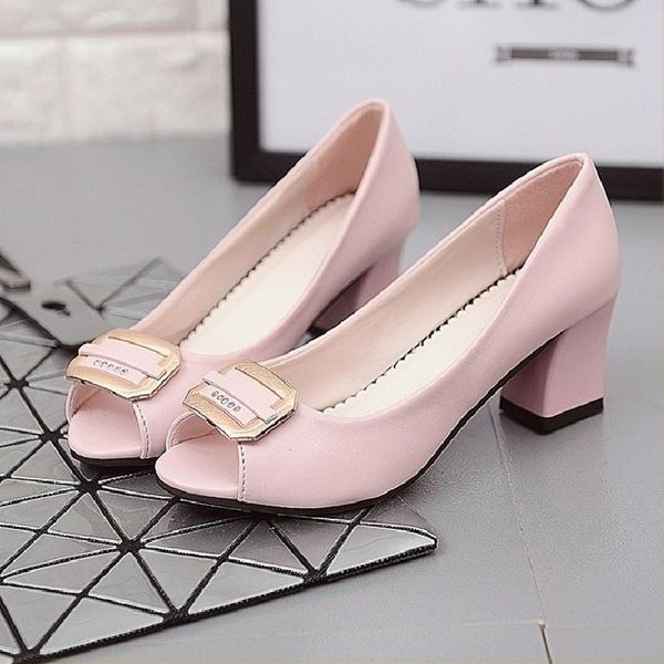 

dress shoes cresfimix women fashion black pu leather peep toe summer high heel lady classic beige office zapatos a6141