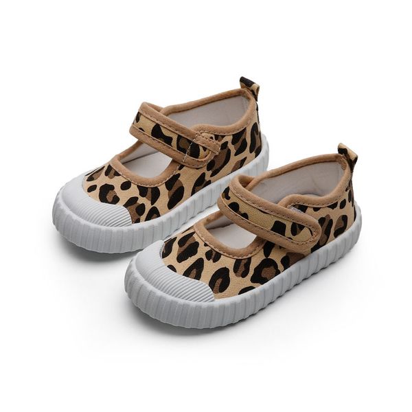 

children canvas leopard shoes 2021 new boys girls korean shoes non-slip toddler shoes tide fashion causal flats student, Black;grey