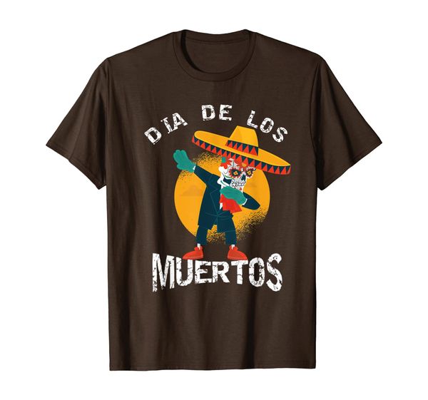 

day of the dead skull, dia de los muertos, dabbing mariachi t-shirt, White;black
