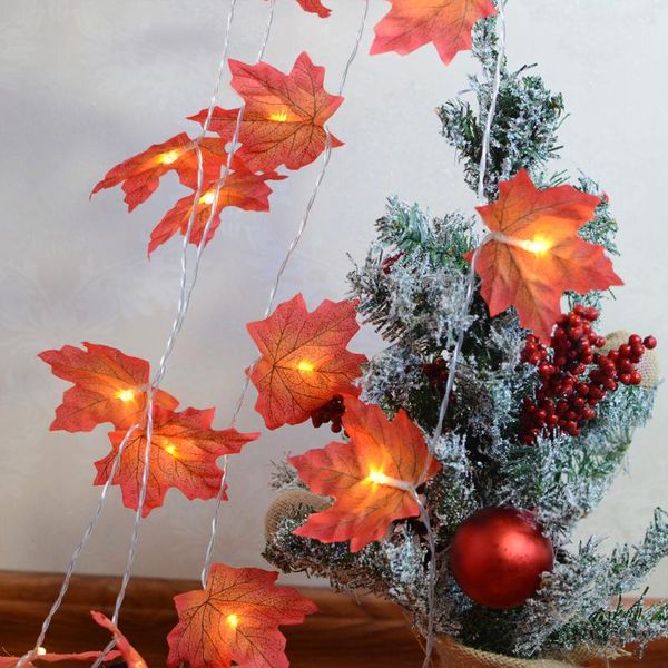 

strings led string lights leaves fall decoration garland autumn festival decorations artificial thanksgiving lamp fairy
