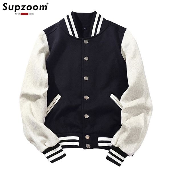 

arrival spliced brand single breasted patchwork short style rib sleeve bomber jacket men cotton casual baseball coat 211126, Black;brown