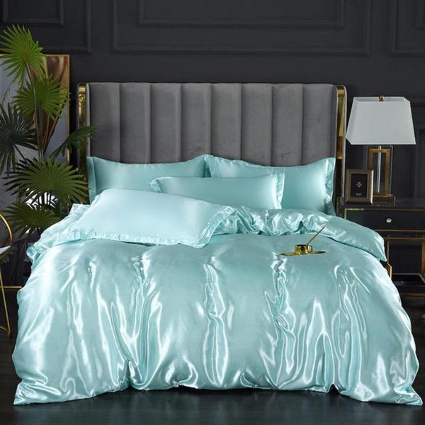 

bedding sets sky blue king double size cool silk summer single bed sheet soft kit duvet cover set