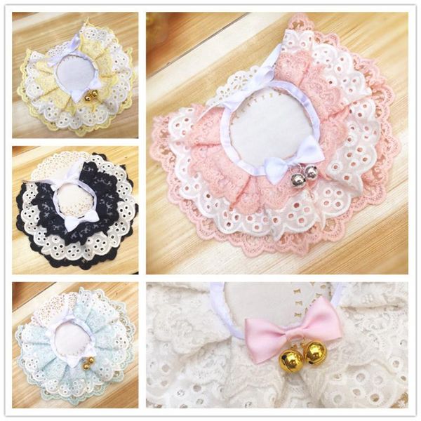 

dog apparel pet bib cotton saliva towel lace cat collar accessories
