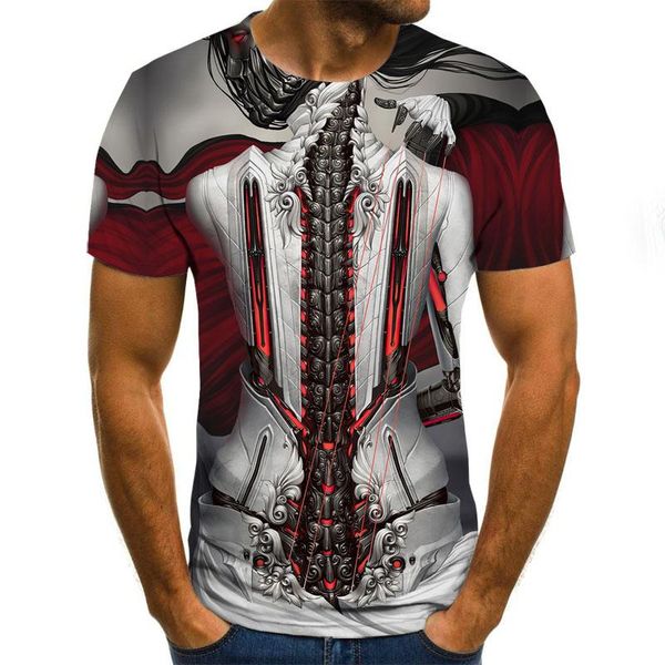 

men's t-shirts fashion short sleeve 3d t-shirt shirt fun casual hip hop fitness, White;black