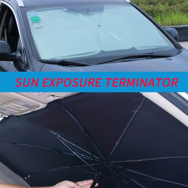 

125cm 145cm foldable car windshield sun shade umbrella uv cover sunshade heat insulation front window interior protection