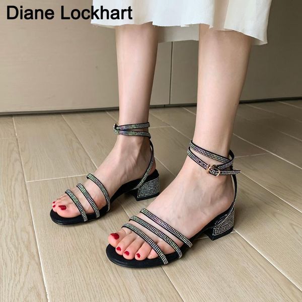 

dress shoes woman sandals slippers 2021 summer style wedges pumps high heels slip on bling fashion gladiator women sandalias, Black