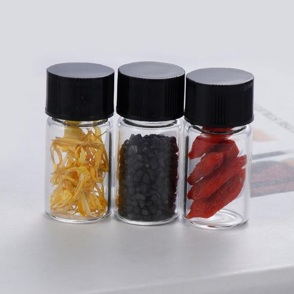 

storage bottles & jars 12pcs 1ml mini amber glass bottle jar essential oil orifice brown reducer cap refillable vials
