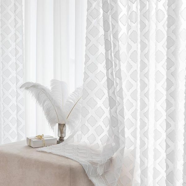 

curtain & drapes modern plaid tulle window treatments curtains for living room white sheer voile curtian bedroom drape blind wedding decor