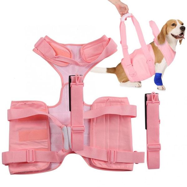 

dog apparel dogs costumes walking aid kit auxiliary collar leash with lifting handle pet recovery support for old and sick pink diy