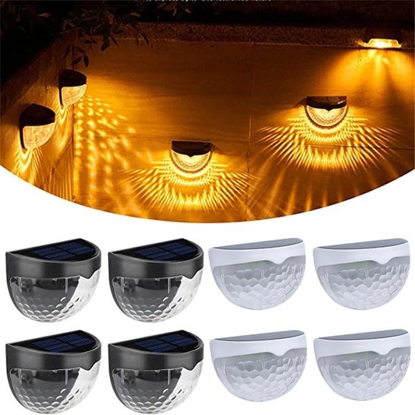 

outdoor wall lamps 4x 6leds solar light waterproof energy home garden courtyard steps decorative lighting