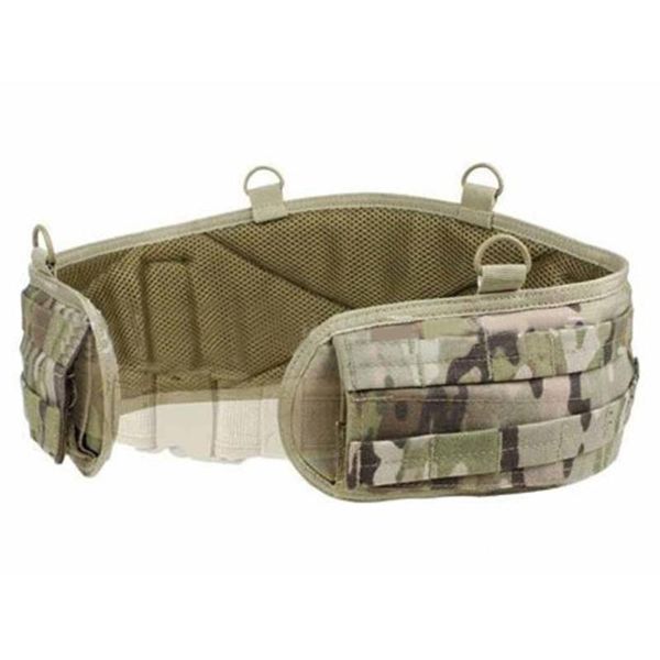 

molle lightweight modularization tactical waist padded belt outdoor hunting support safety for accessories, Black;gray