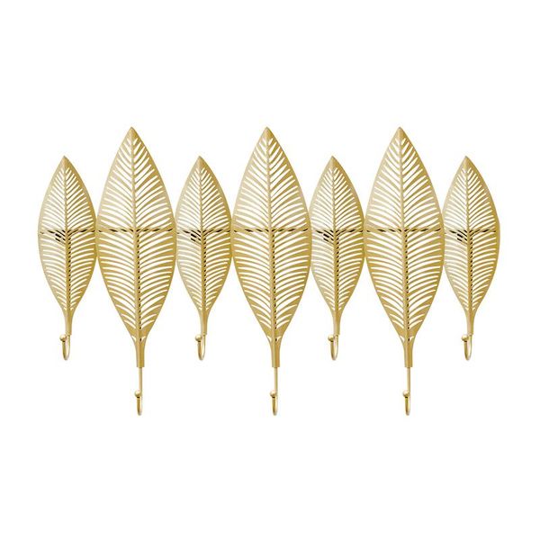 

hooks & rails iron art key hook hanger creative wall hanging coat rack door porch light luxury leaf decoration