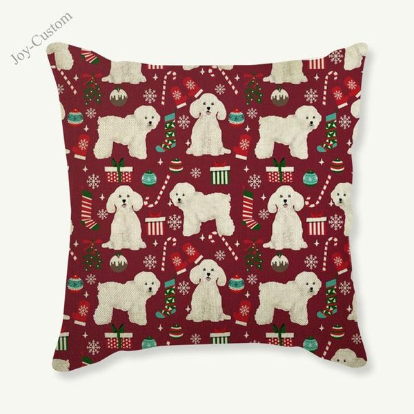 

cushion/decorative pillow dog christmas decorative cushion cover case cute puppy home decor cotton linen square cojines almofadas 45*45cm