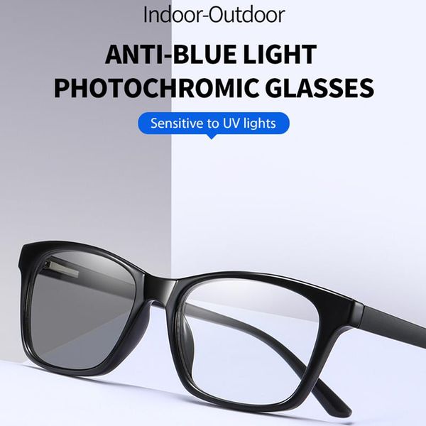 

sunglasses standing blue light blocking glasses men women pochromic lens vintage square computer gaming eyeglasses female uv400, White;black