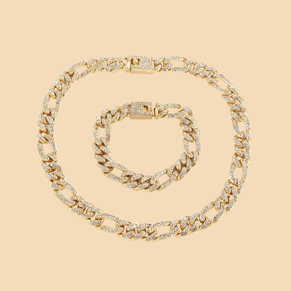 

chains fashion hiphop thick iced out chain necklace on the neck punk short rhinestone choker for men/women trendy jewelry 2021, Silver