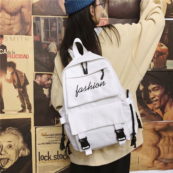 

backpack style waterproof canvas women female large capacity high schoolbag korean vintage girl shoulder bags travel bag