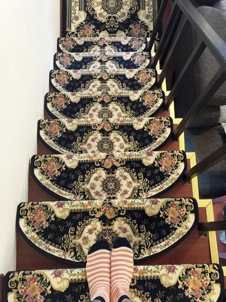 

carpets customized [stairs] stair mat step european-style household glue-absorbent non-slip self-adhesive