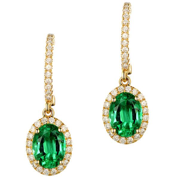 

stud emerald earrings 14k gold classic exquisite jewelry lady wedding birthday christmas high end gift wholesale, Golden;silver